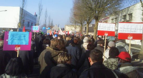 Arbejderprotester 29. januar i Maubeuge og Lille