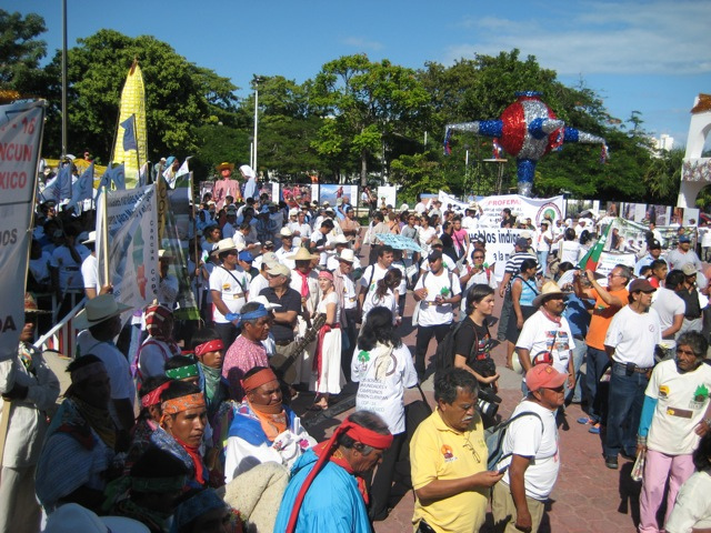 Protestmarch ved COP16 i Cancun, Mexico
