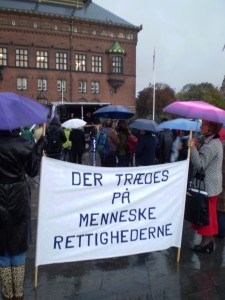 Fra protesten på Rådhuspladsen 1. oktober