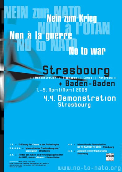 Demoplakat Strasbourg 4. april 2009