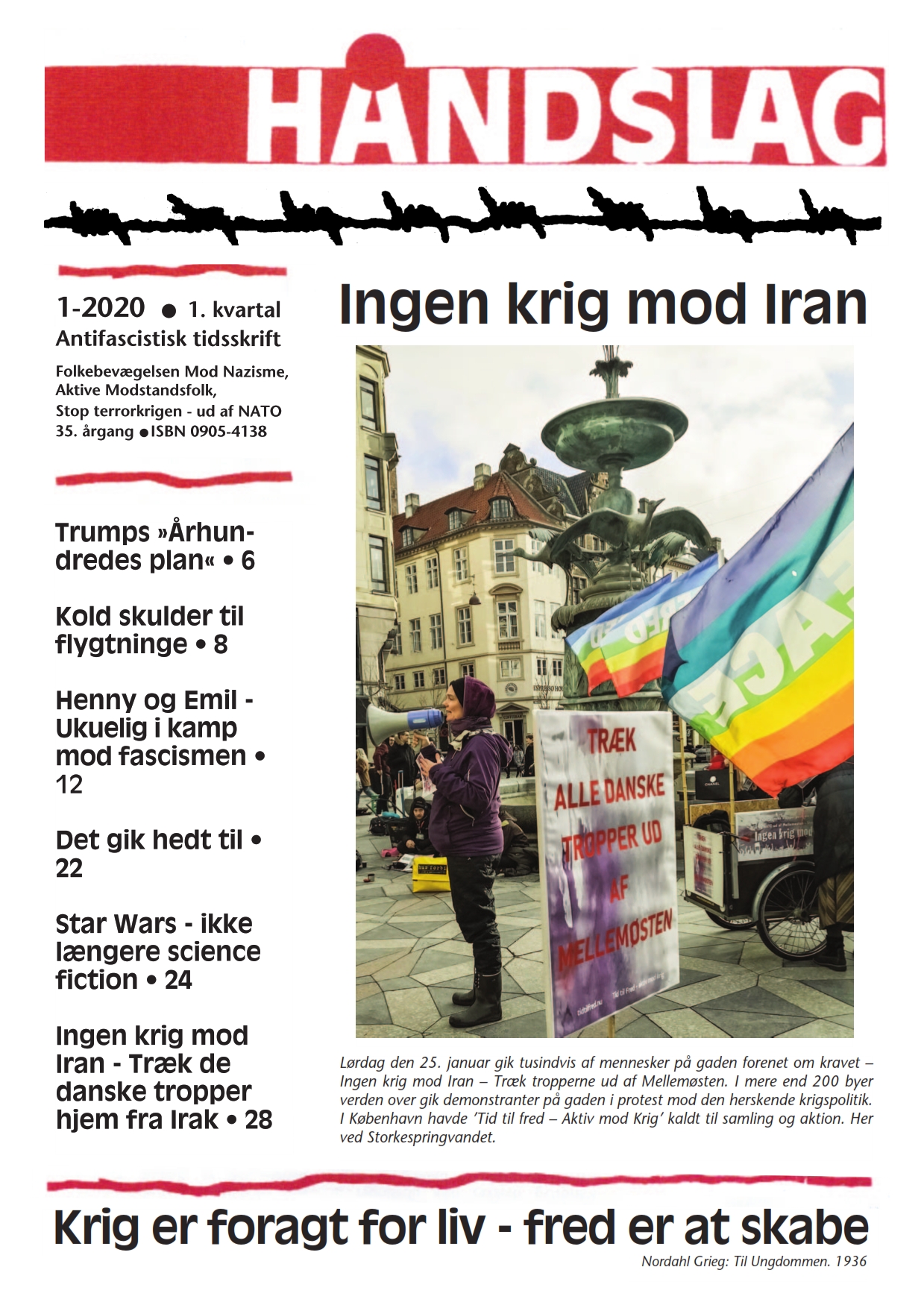 Tidsskriftet mod fascisme og krig Nyt nummer...