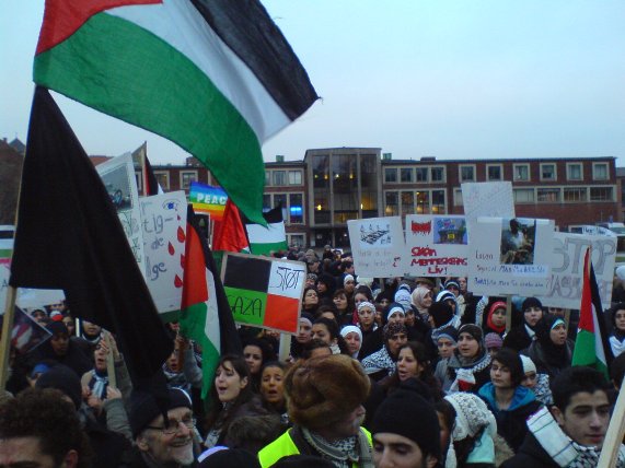 Protest mod Israels forbryderiske incasion af Gaza Århus 9. januar 2009