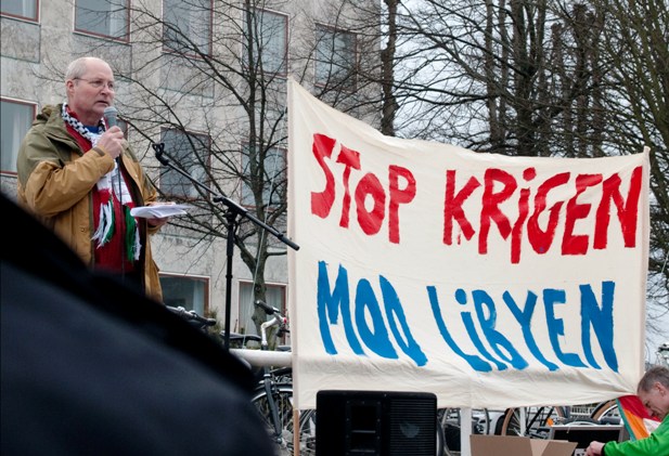 Kaj Rudi Rasmussen Demo mod Libyen-krig Århus 30. marts 2011