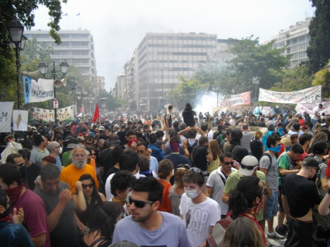 Masseprotest i Athen 15. juni 2011
