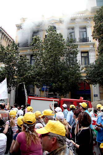 Branden i Marfin-banken, Athen, som kostede tre ansatte livet