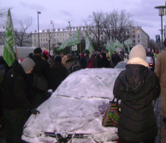 Afgang til  Christiansborg Demo for klimafangerne 18. december 2009