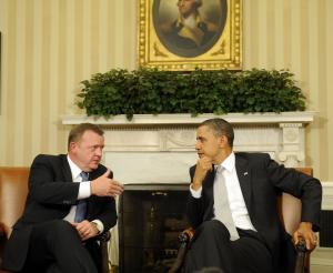 Obama og Lars Løkke aftaler Libyen-krig