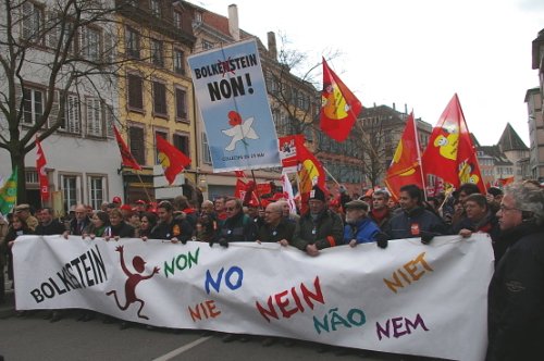 EU-arbejdere i protest mod service-direktivet (Bolkestein)