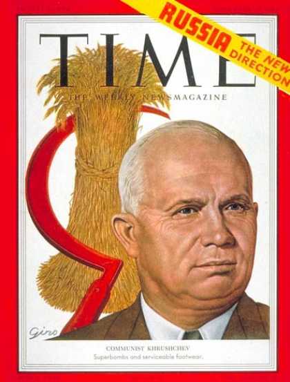 N. Hrustjov på forsiden af Time Magazine 1953: Den ny kurs 