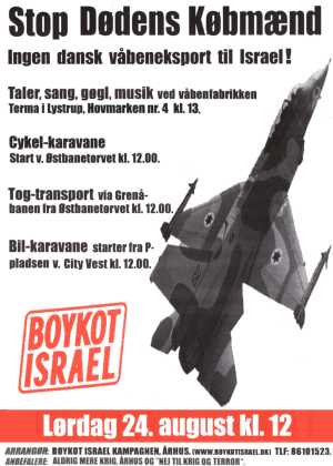 Plakat fra demo mod Terma og dansk våbeneksport til Israel 2002