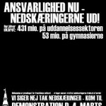 Elevdemonstrationer 4. marts mod finanslov Ansvarlighed nu – Nedskæringerne ud!