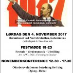 Novemberkonference og festmøde for 100-året for Oktoberrevolutionen – Slå kryds og kom med 4. nov.!