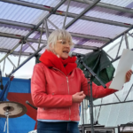 Pernille Grumme fra Kunstnere for Fred – 1. maj tale på Den Røde Plads