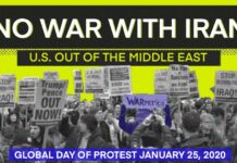 Hænderne væk fra Iran! USA ud af Mellemøsten! – Global protestdag 25. januar