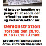 Penge til den offentlige velfærdssektor nu! Demonstrationer torsdag d. 28.10. København – Århus – Odense