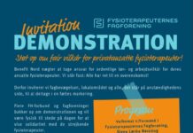 Strejkende fysioterapeuter indkalder til demonstration i Frederikshavn fredag