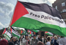 Ud af Palæstina, zionistiske israelske forbrydere!