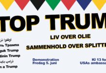 5. juni: STOP TRUMP! Liv over olie – sammenhold over splittelse!