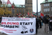 Generation Zukunft på gaden mod nedskæringer og militarisering i Tyskland