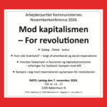 Kom til APK’s åbne konference 7. november – MOD KAPITALISMEN – FOR REVOLUTION
